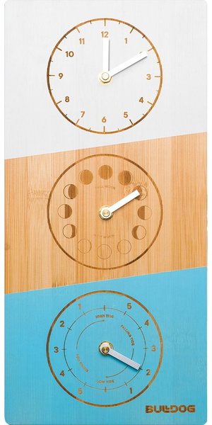 2026 Bulldog Triple Dial Bamboo Time Moon Tide Clock BDTC3